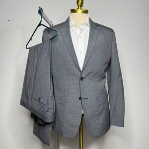 Banana‎ Republic Mens 40R 34S Tailored Slim Fit Grey Suit